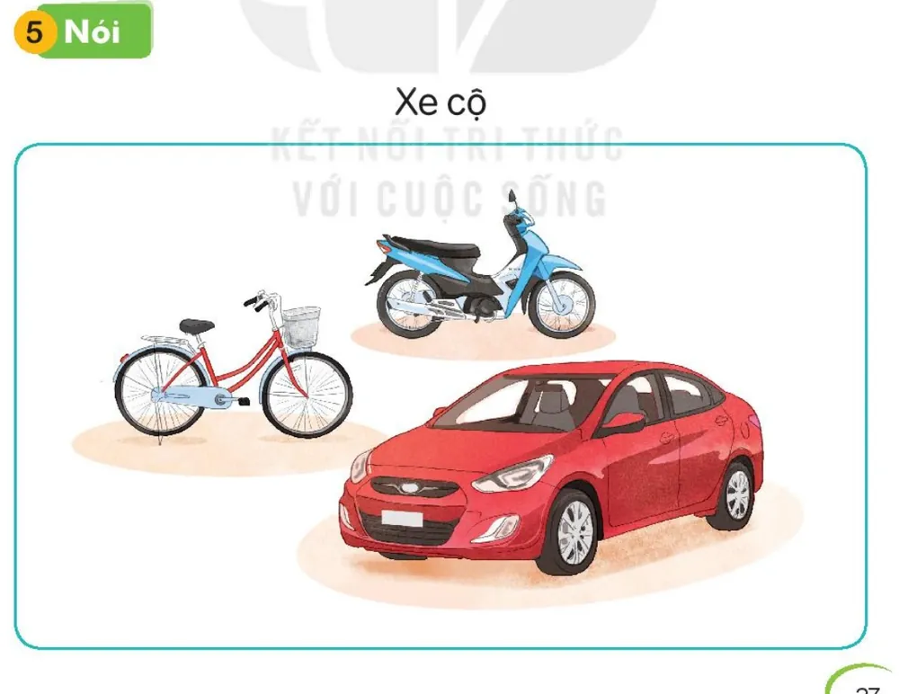 xe đạp, xe máy, ô tô.