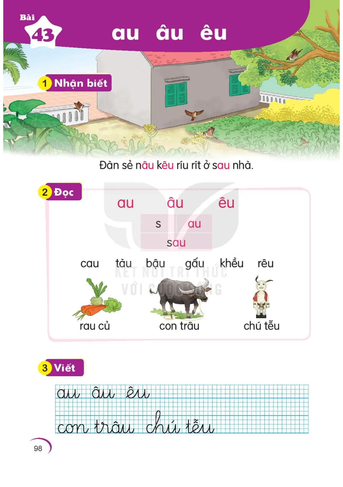 Trang 98 — Bài 43. au âu êu